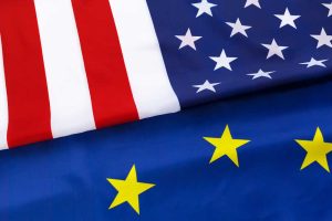 US startup team reviewing EU regulations such as GDPR and the AI Act before expanding to Europe