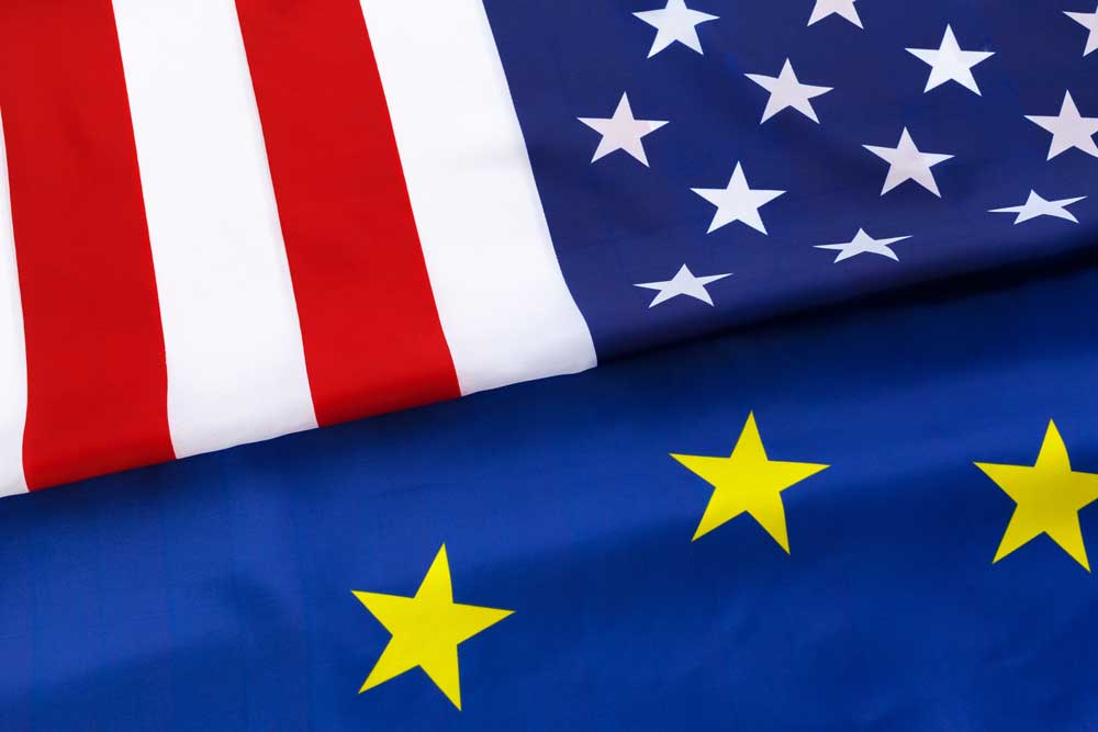 US startup team reviewing EU regulations such as GDPR and the AI Act before expanding to Europe